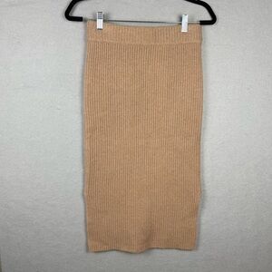 J. Crew Tan Ribbed Knit‎ Sweater Skirt Midi XS/S with pockets